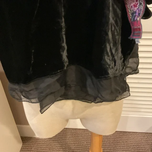 Johnny Was Black Velvet Maxi Dress - Picture 6 of 16